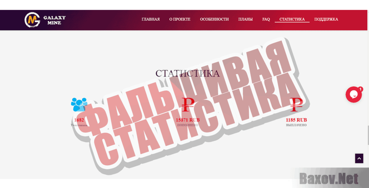 Galaxy Mine Фальшивая статистика
