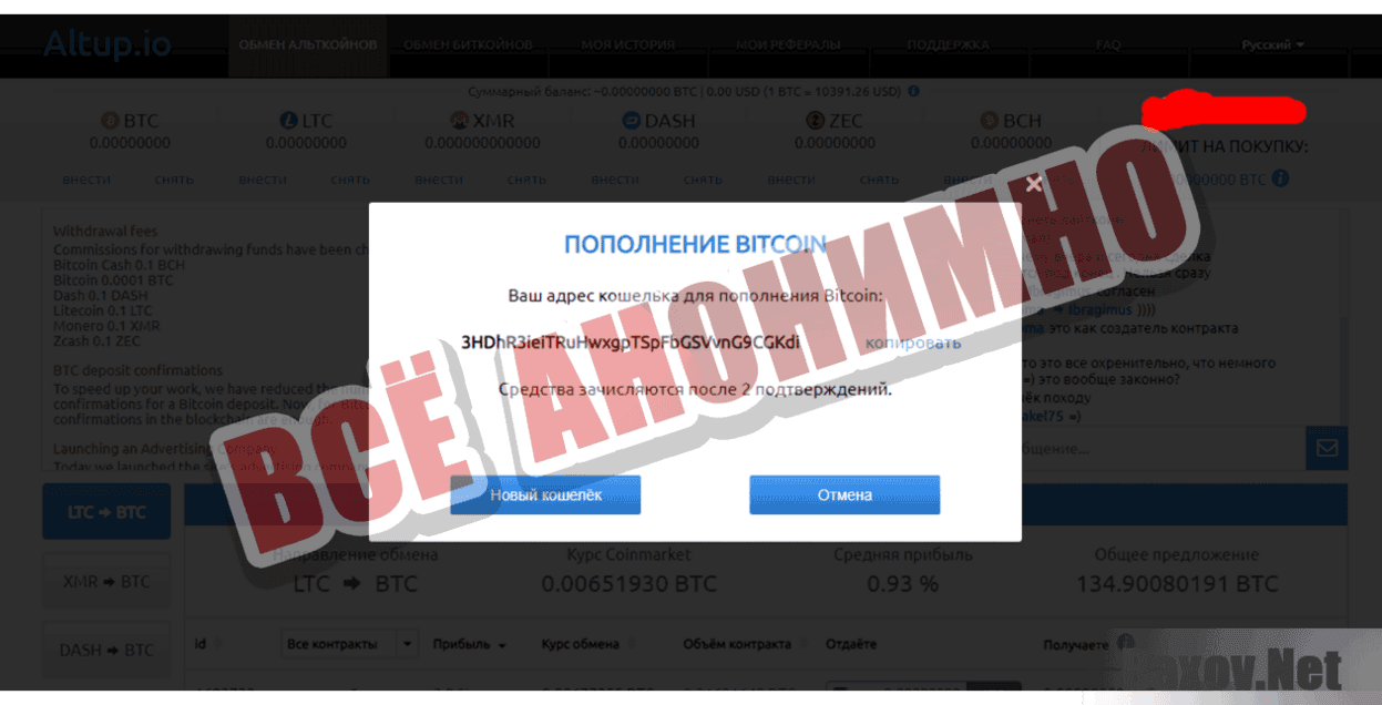 ALTUP.IO Всё анонимно