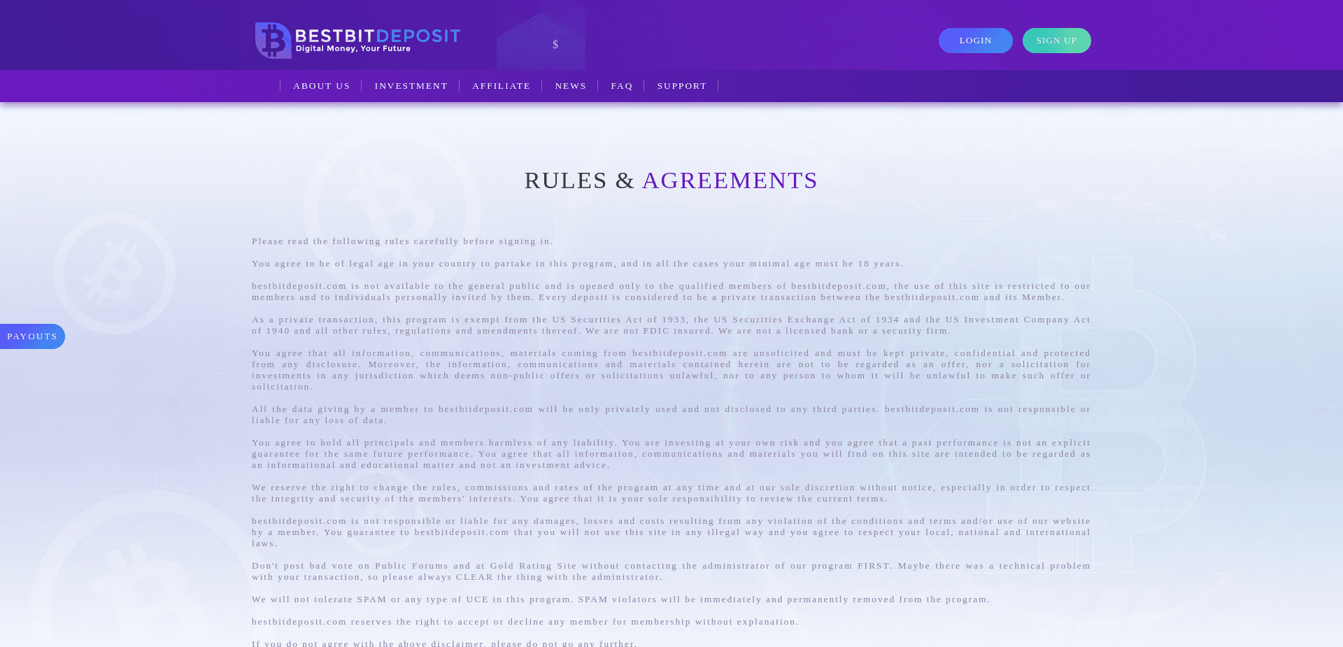 Screenshot for bestbitdeposit.com - 0