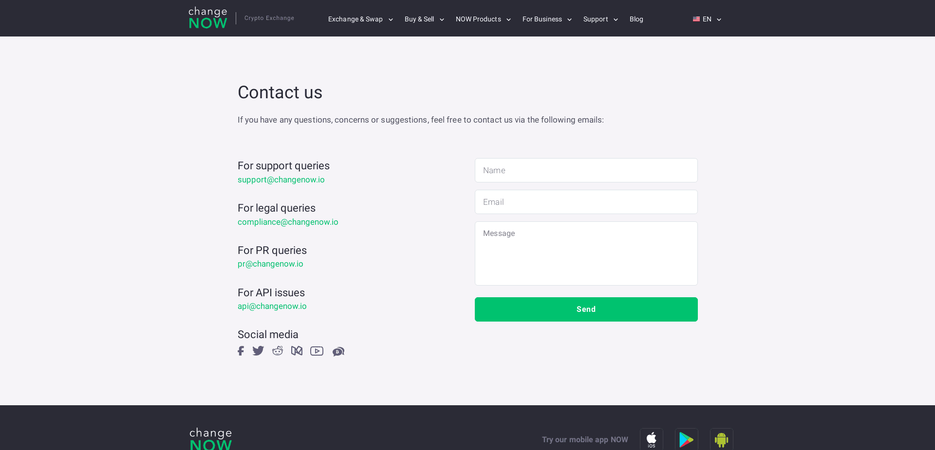 Screenshot for changenow.io - 0