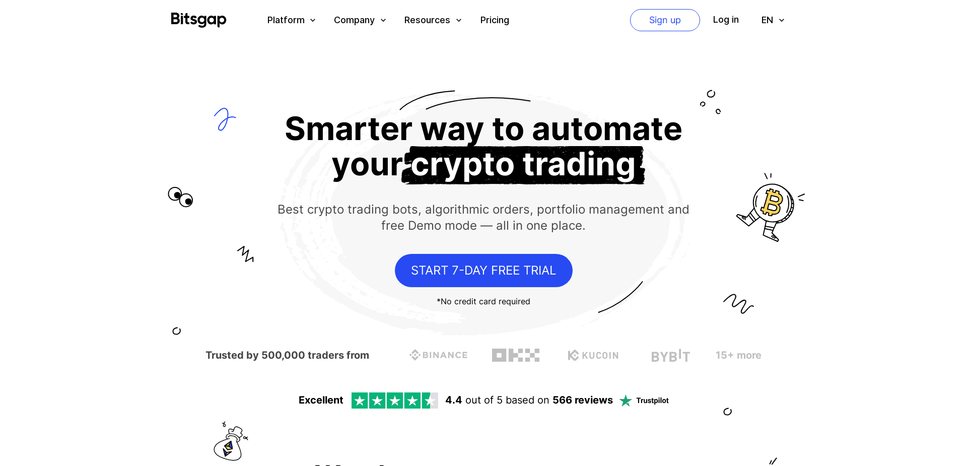 Screenshot for bitsgap.com - 0