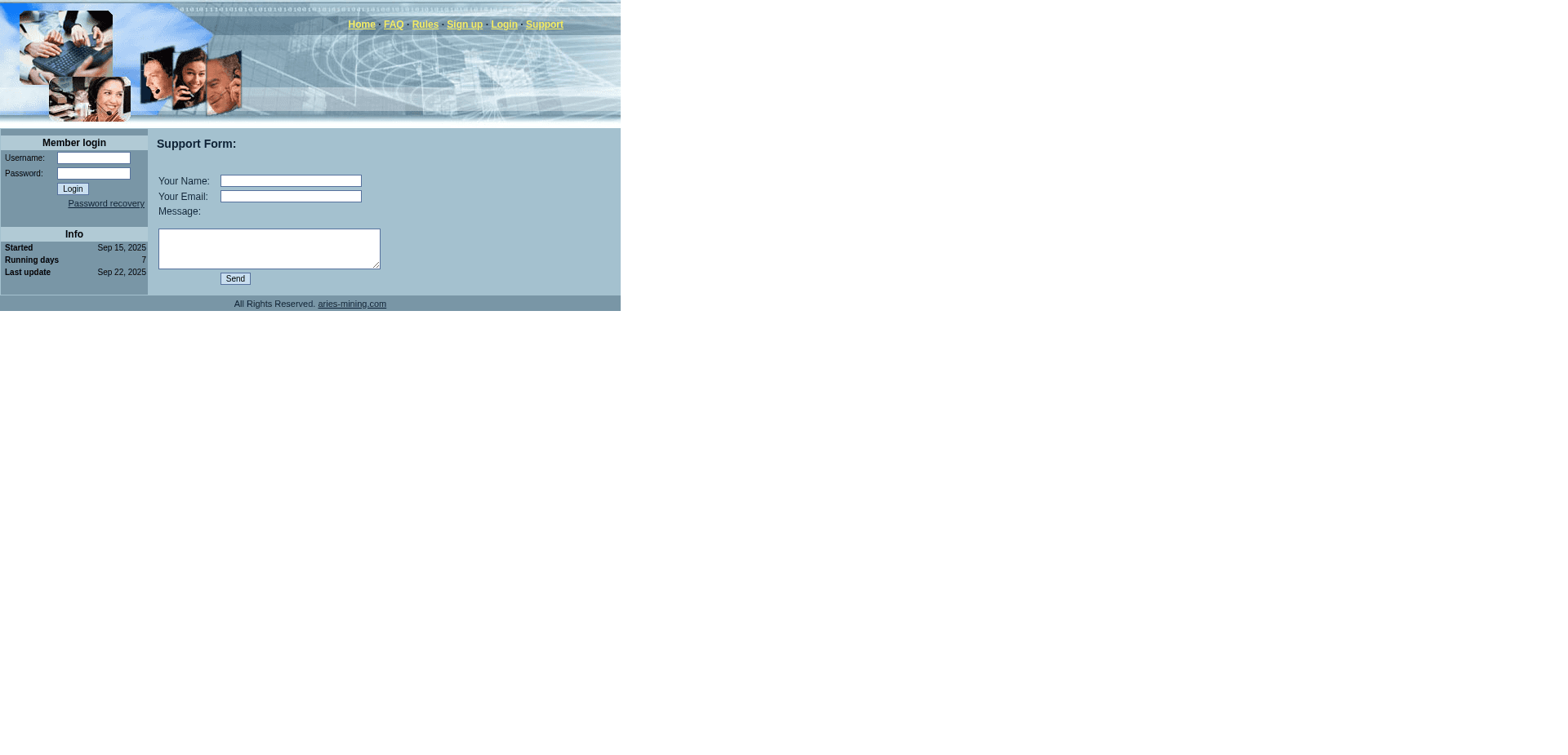 Screenshot for aries-mining.com - 0