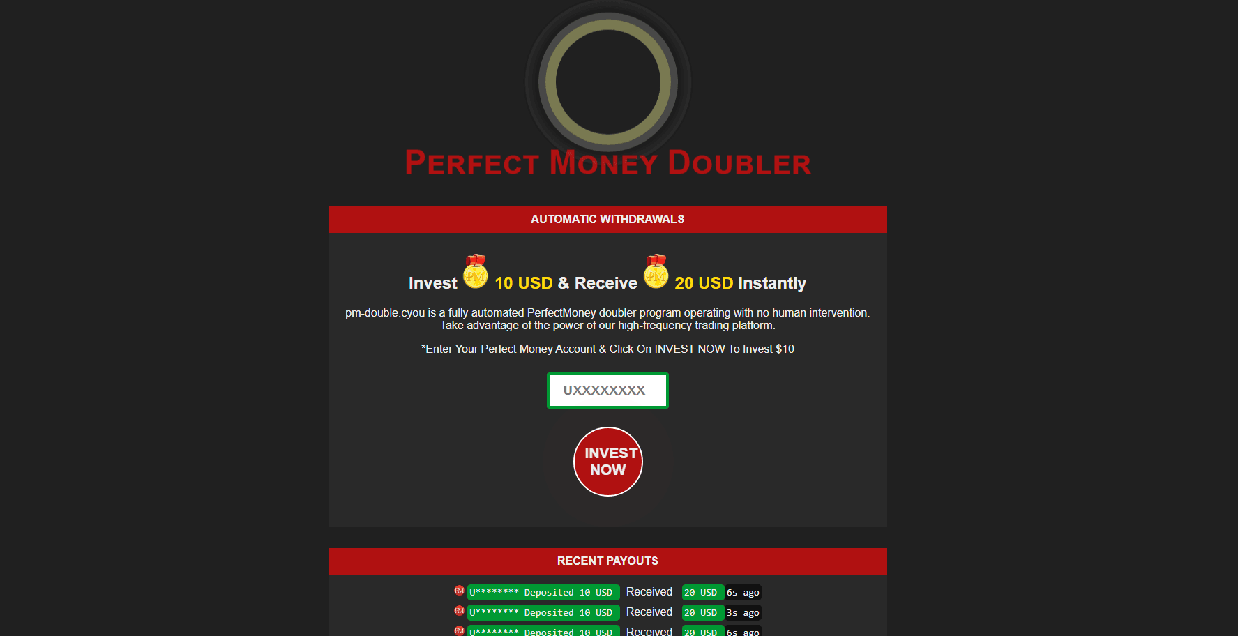 Perfect Money Doubler