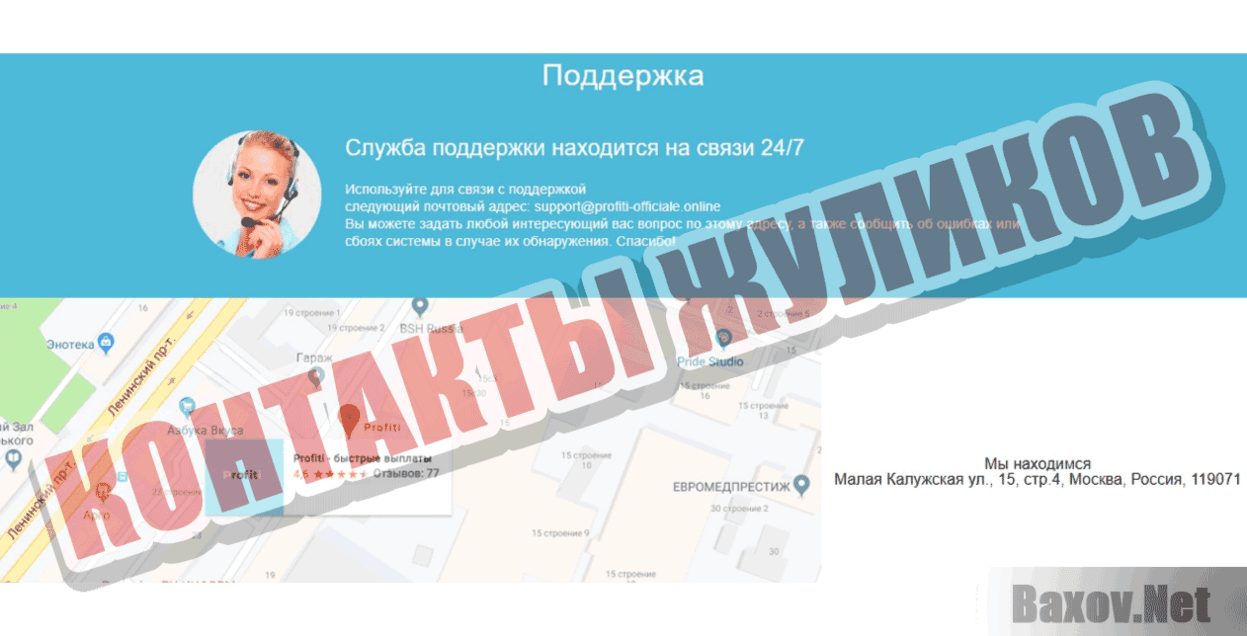 Profiti Контакты жуликов