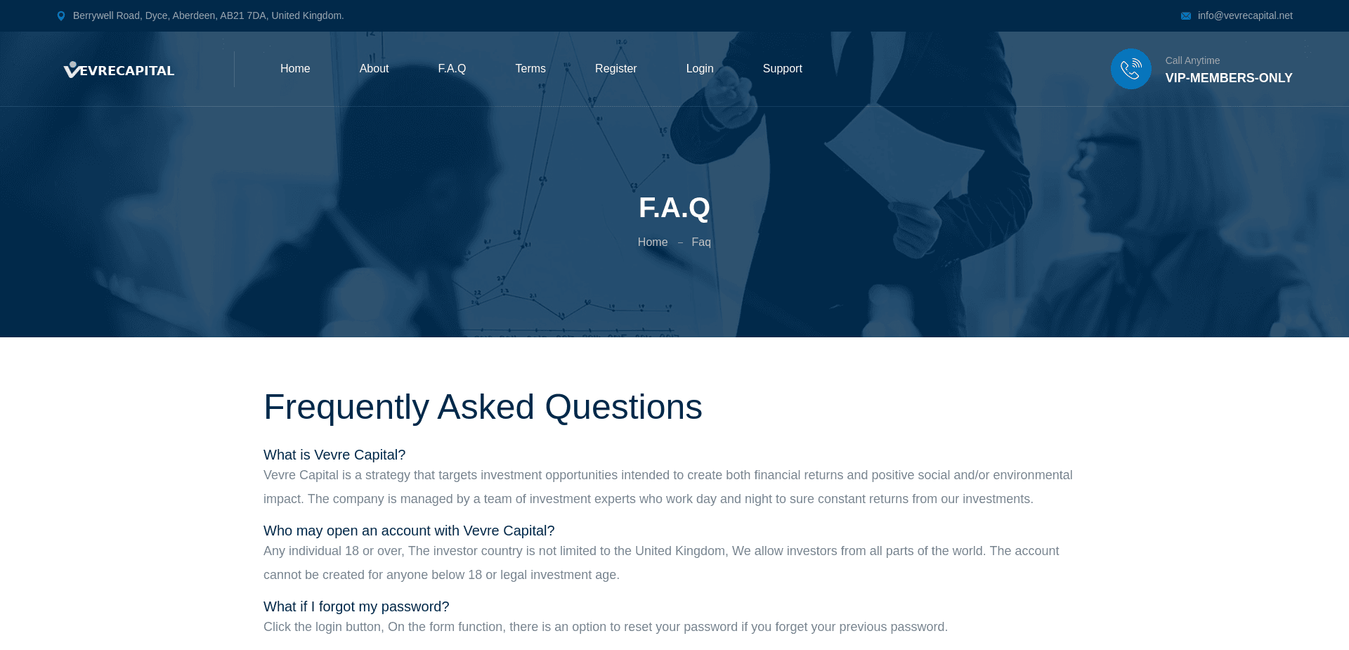 Screenshot for vevrecapital.net - 2