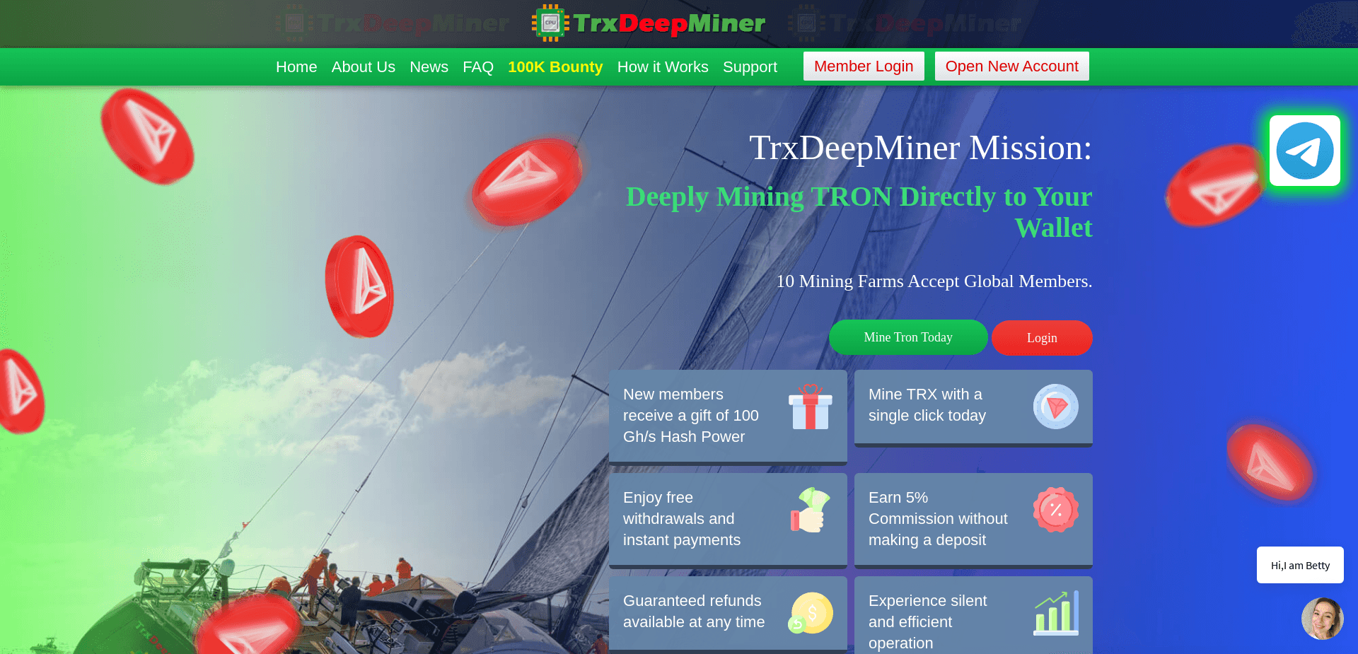 Screenshot for trxdeepminer.com - 3