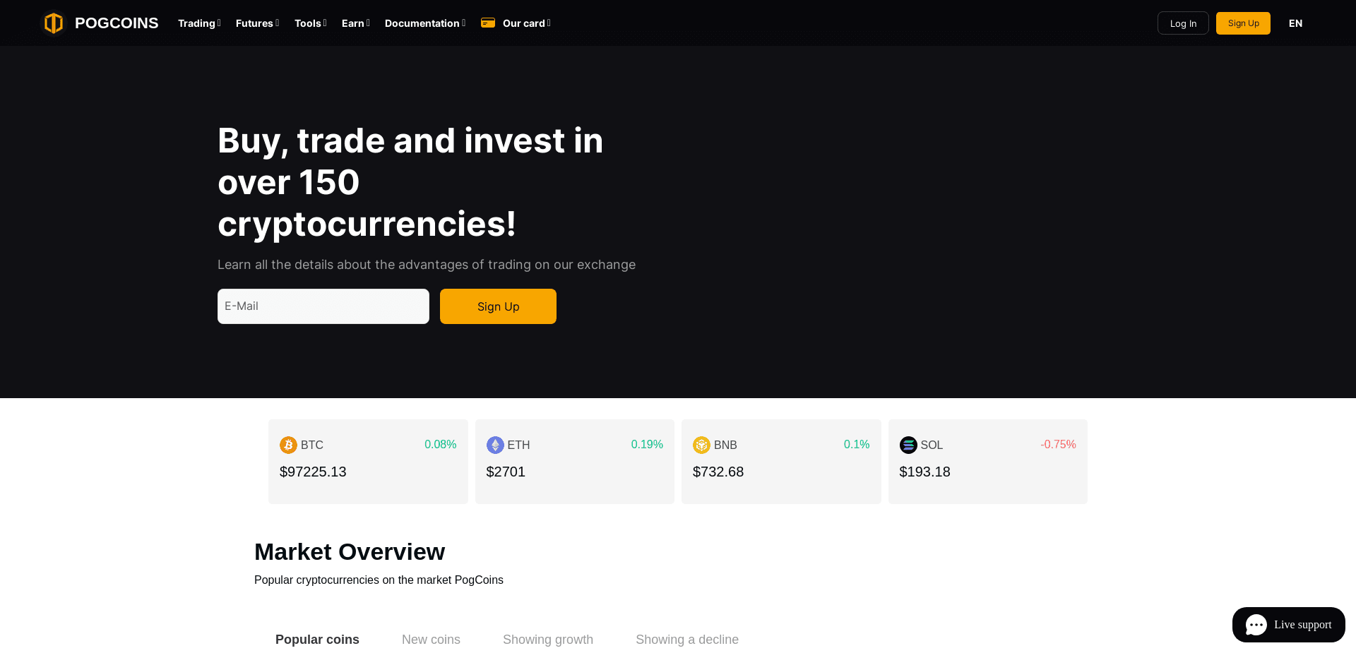 Screenshot for pogcoins.com - 0