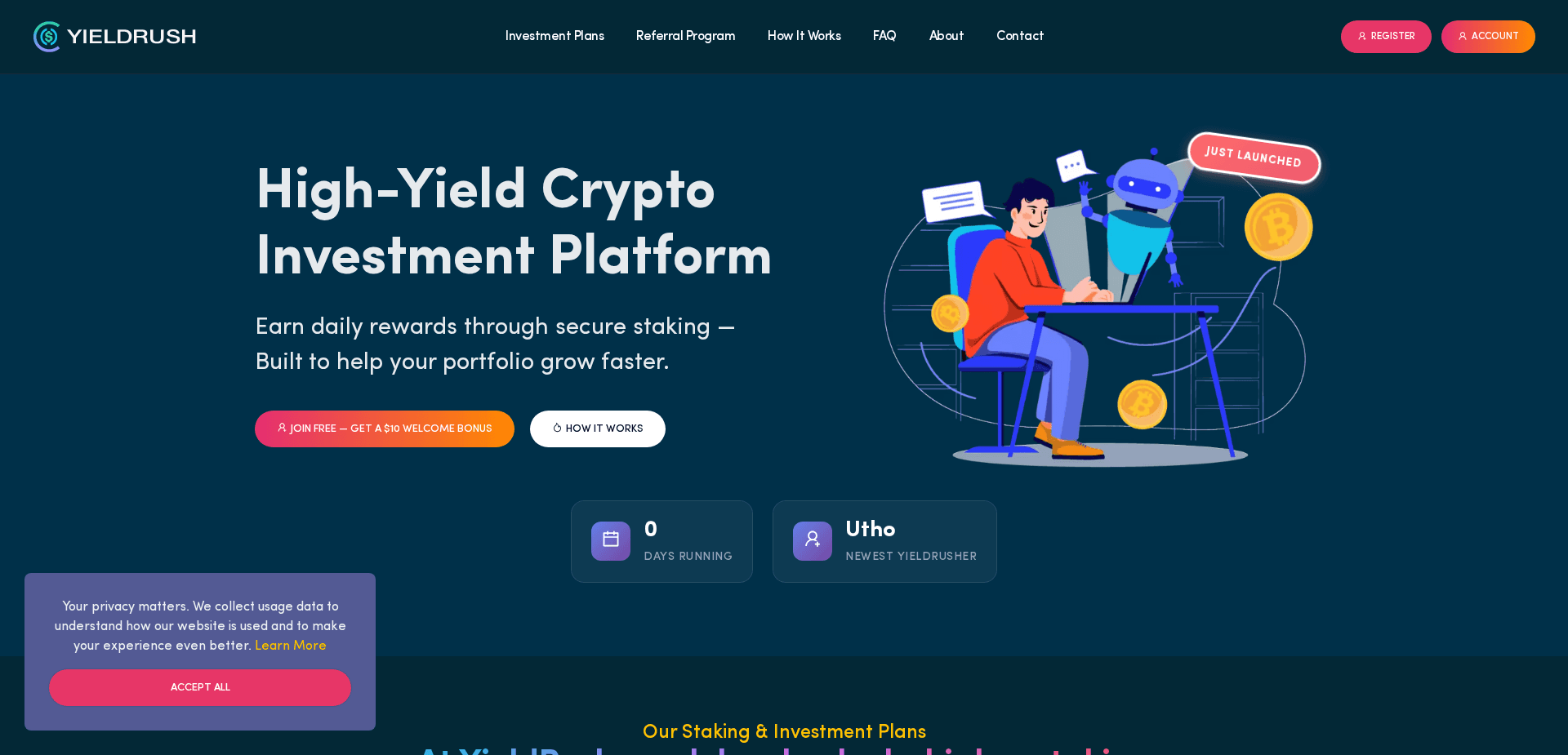 Screenshot for yieldrush.me - 0