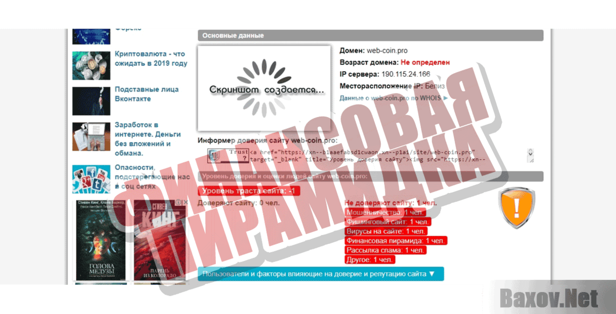 WebCoin  Финансовая пирамидка