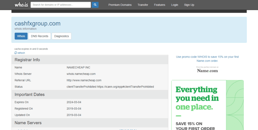 дата регистрации лохотрона