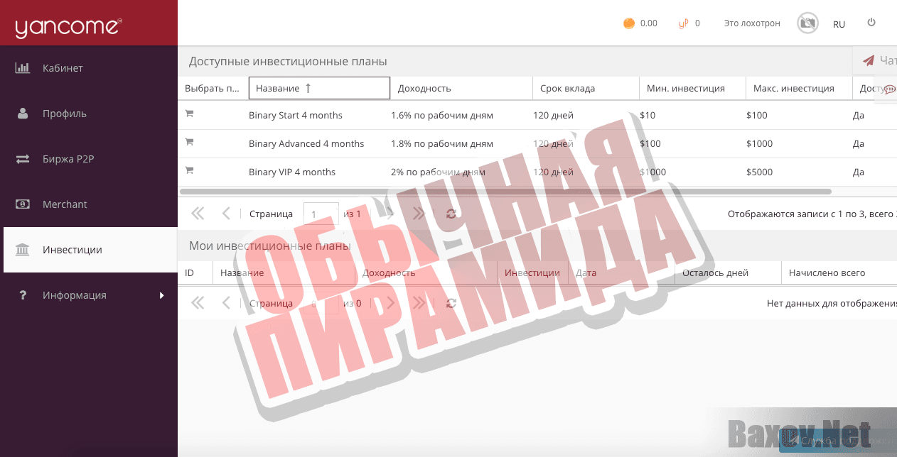 yancome yGold - обычная пирамида