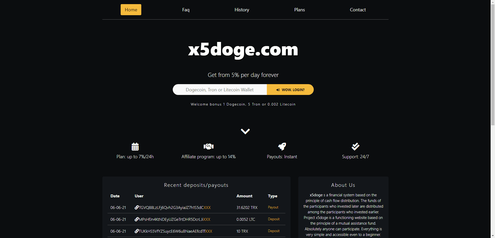 X5Doge отзывы и обзор. Развод, лохотрон или правда. Только честные и правдивые отзывы на Baxov.Net