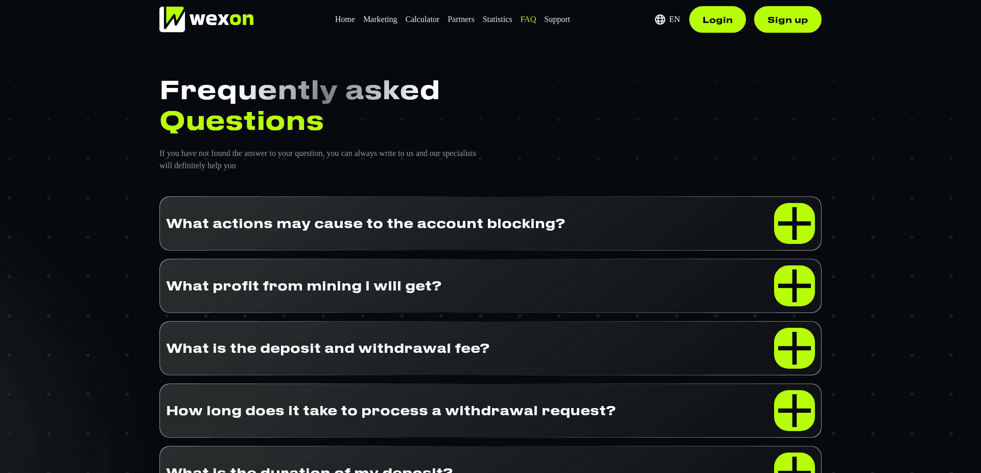 Screenshot for wexon.pro - 0