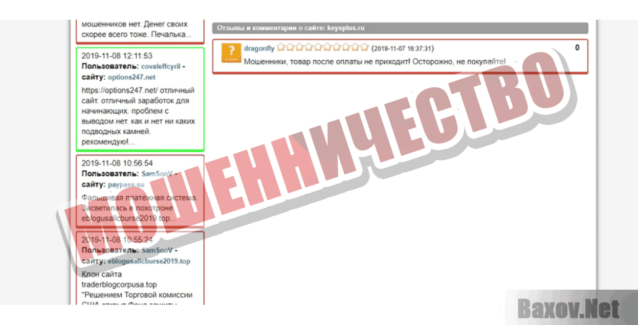 Keysplus.ru Мошенничество