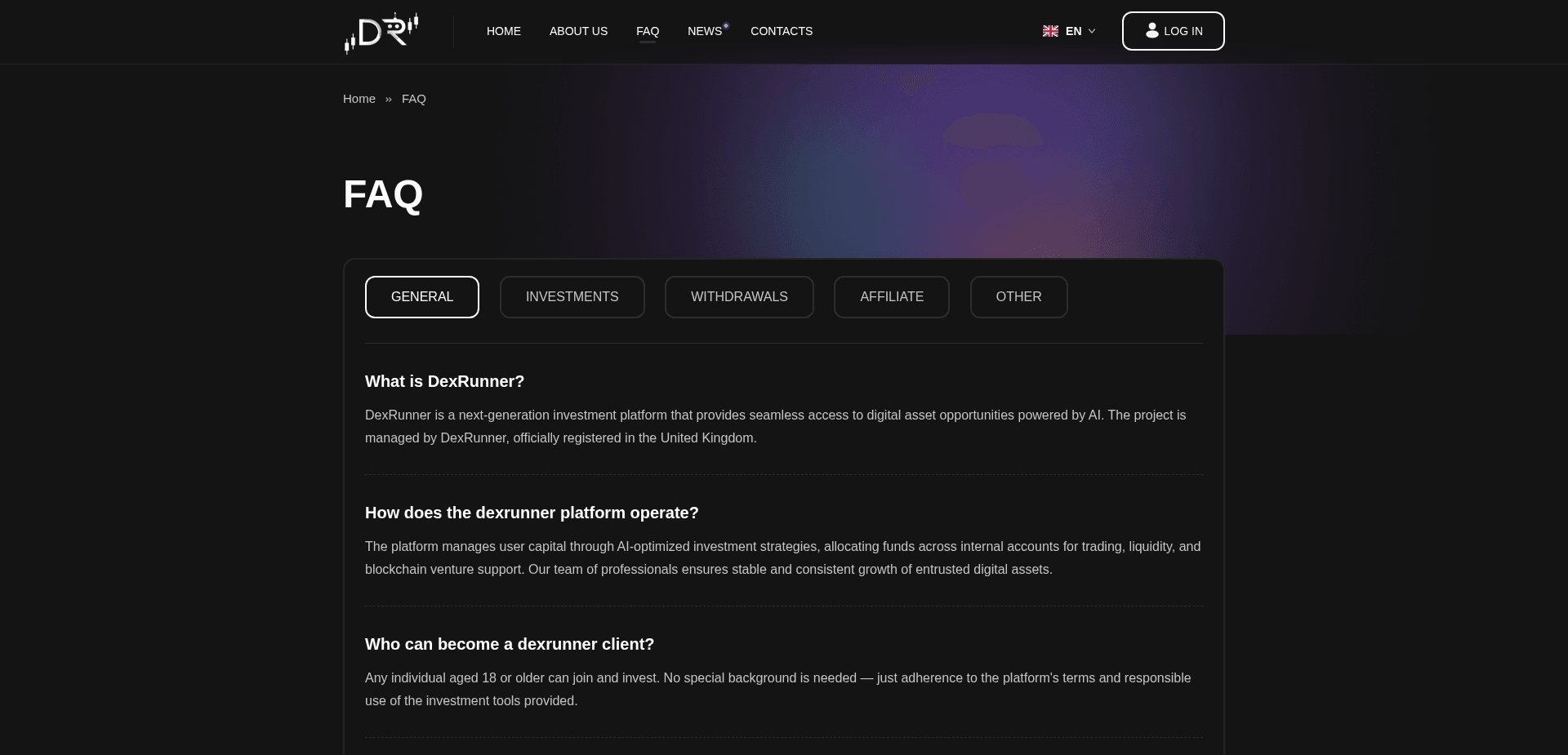 Screenshot for dexrunner.net - 2