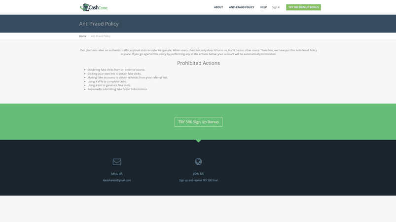 CashCome - anti fraud