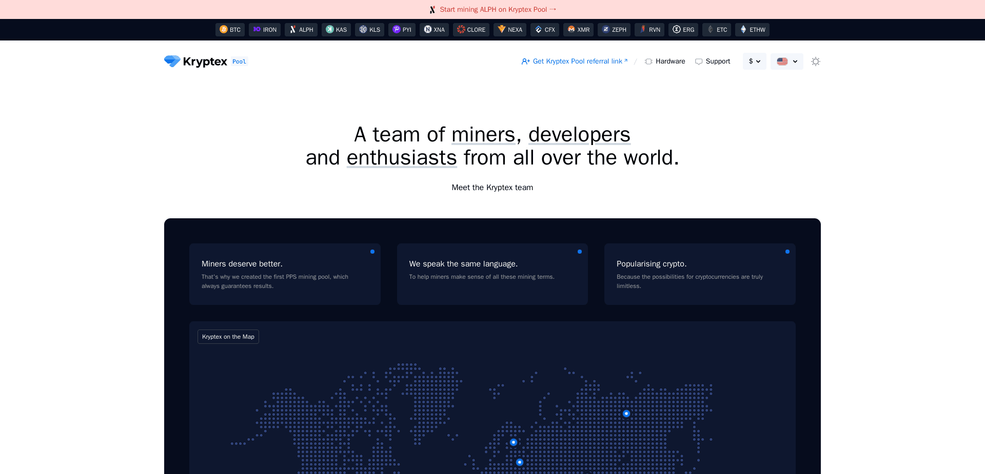 Screenshot for pool.kryptex.com - 3