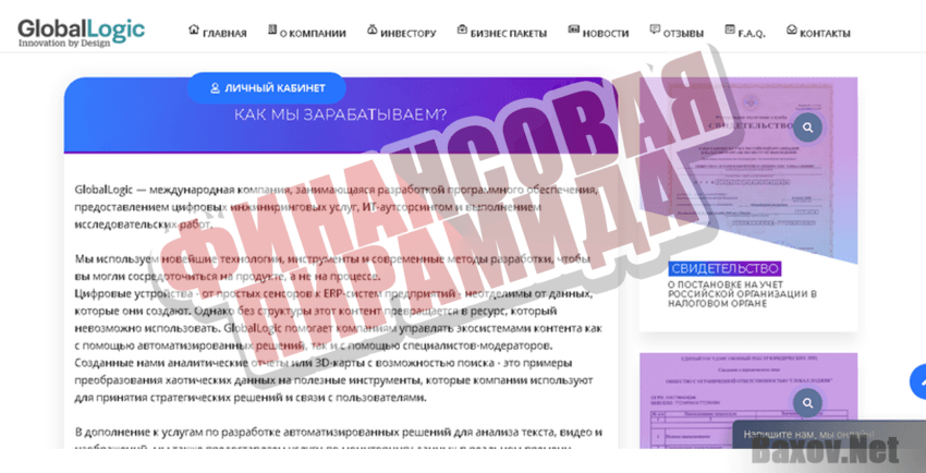 Global Logic IT - Финансовая пирамида