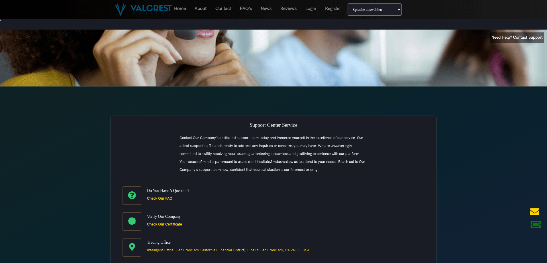 Screenshot for valcrestxcapi.com - 2