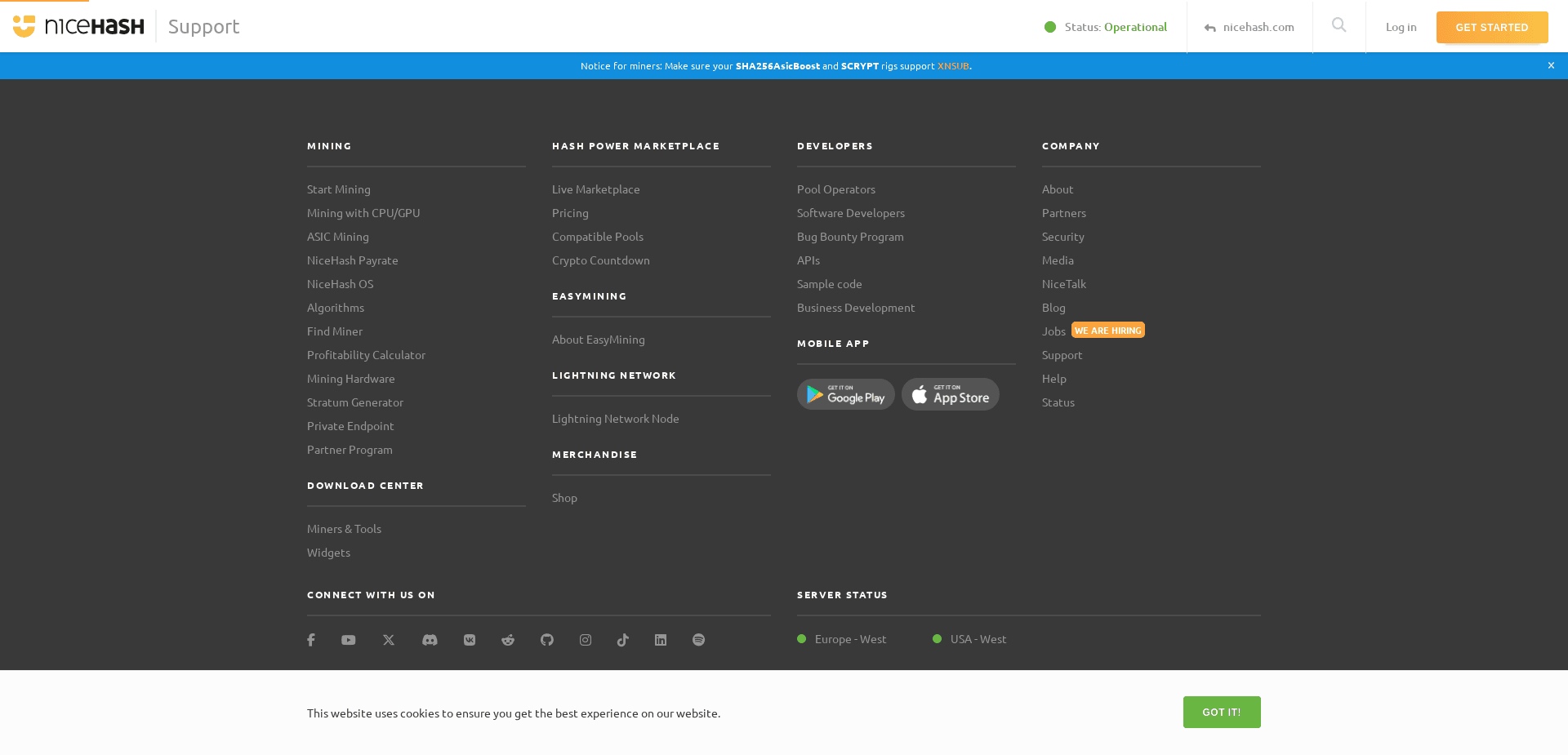 Screenshot for nicehash.com - 2