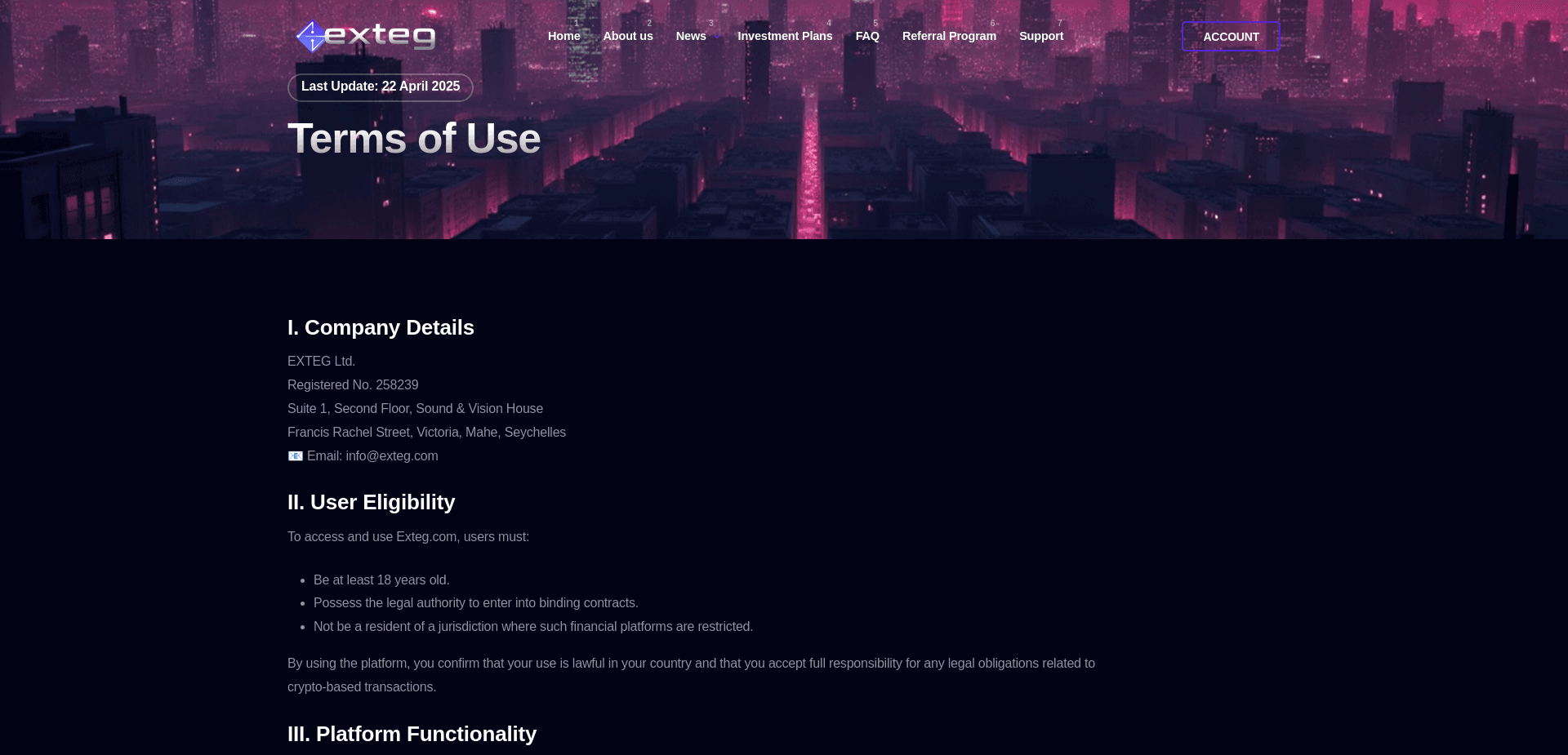 Screenshot for exteg.com - 1