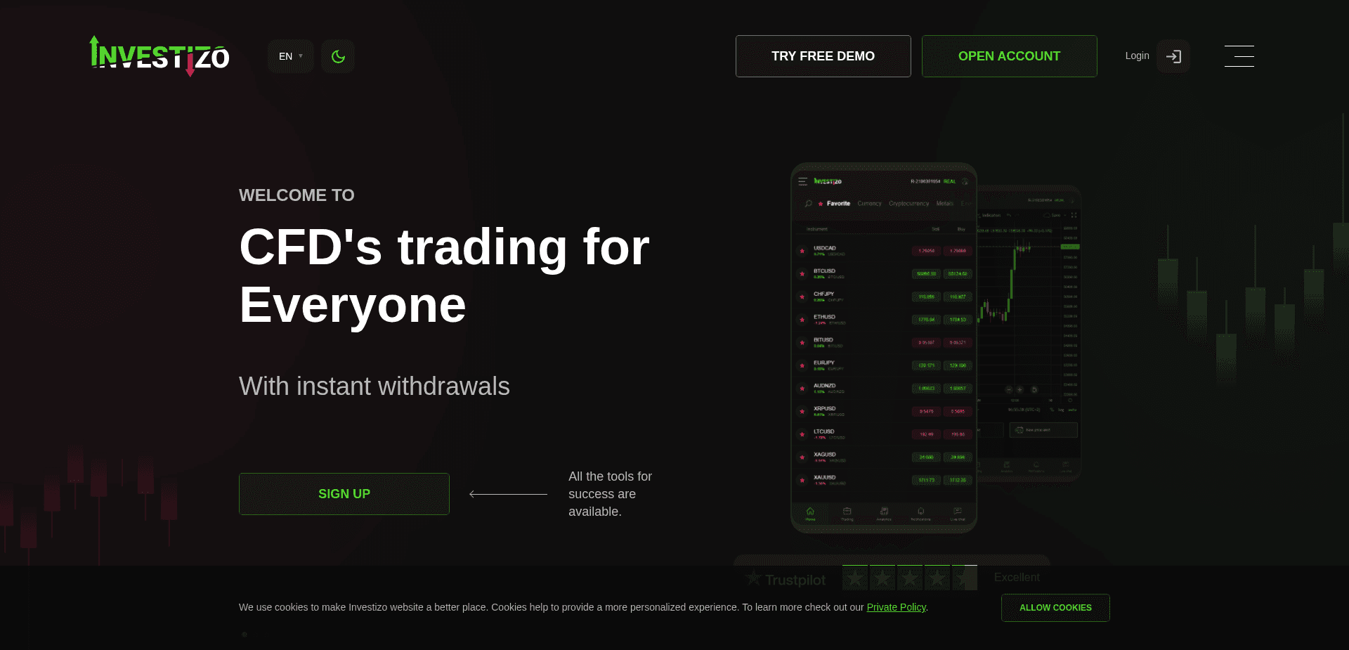 Screenshot for investizo.com - 3