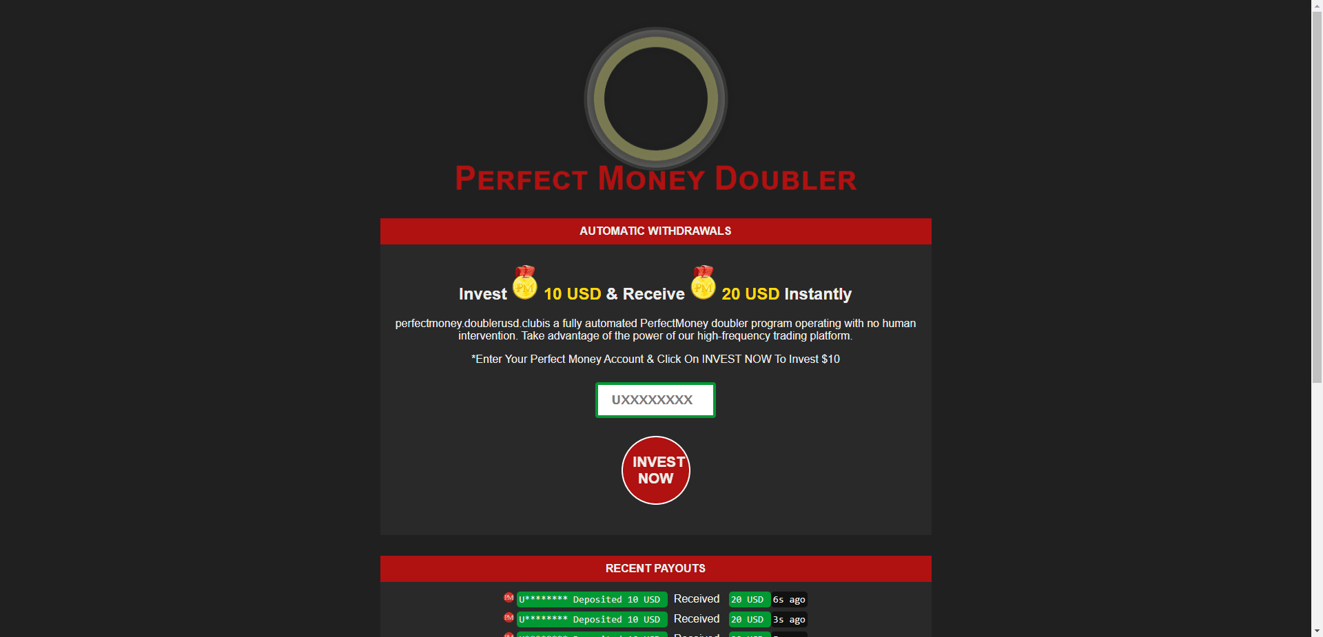 Perfect Money Doubler отзывы и обзор. Развод, лохотрон или правда. Только честные и правдивые отзывы.