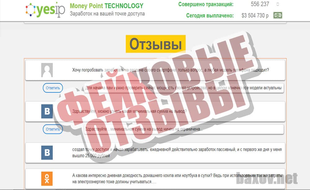 Money Point TECHNOLOGY фейки
