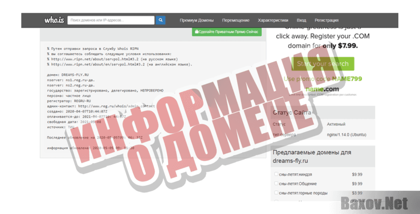 Dreams-Fly Информация о домене