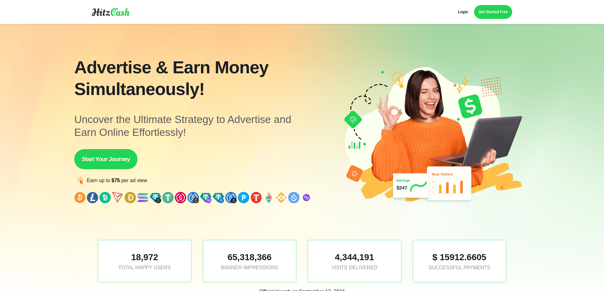 Screenshot for hitzcash.com - 1