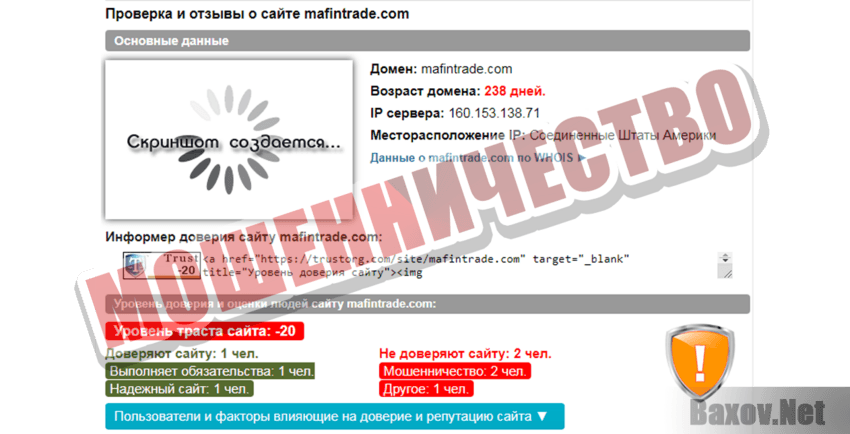 MafinTrade Мошенничество