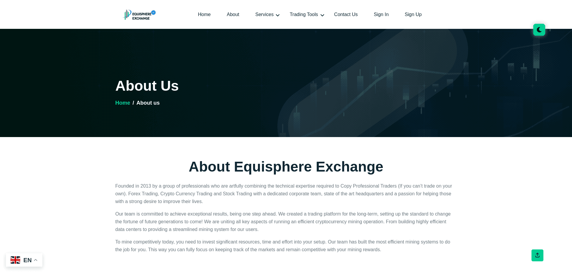 Screenshot for equispherexchange.com - 2