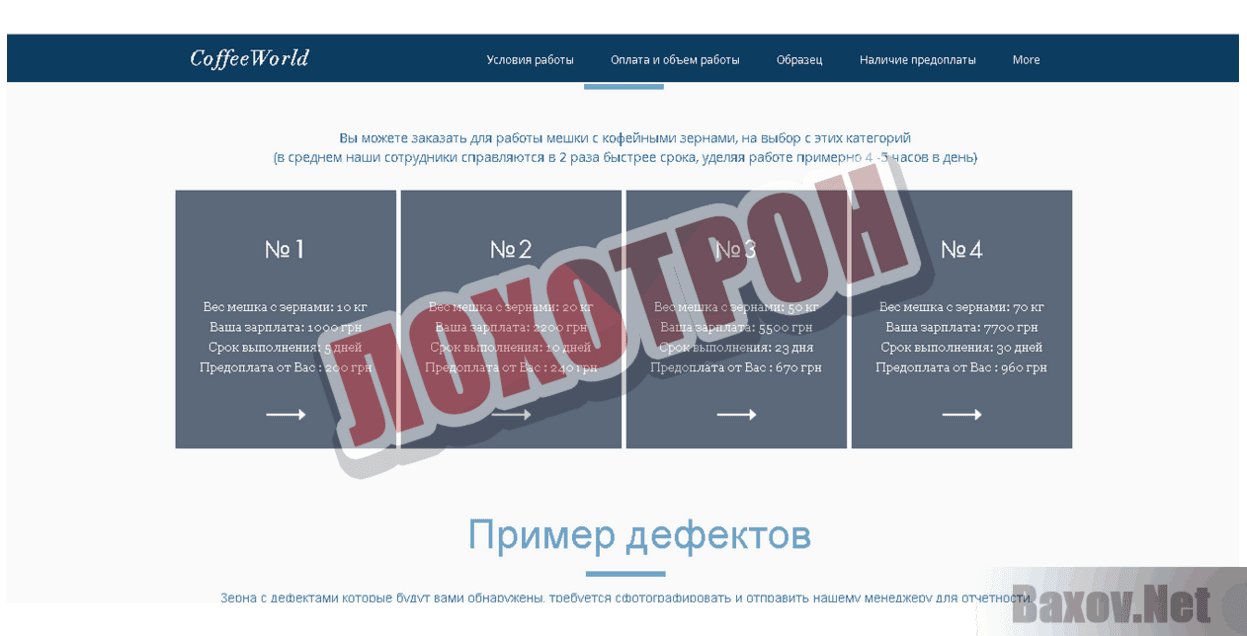 Coffee World Лохотрон