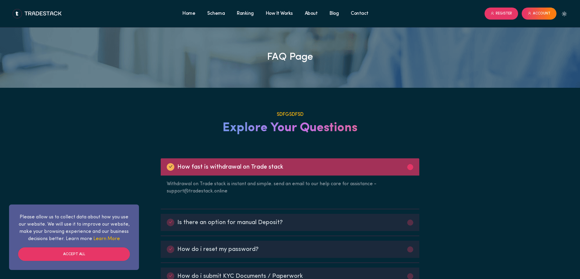 Screenshot for tradestack.online - 2