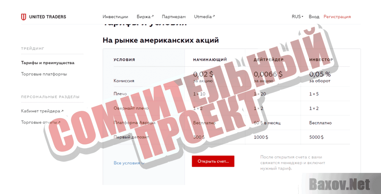 United Traders Сомнительный проект