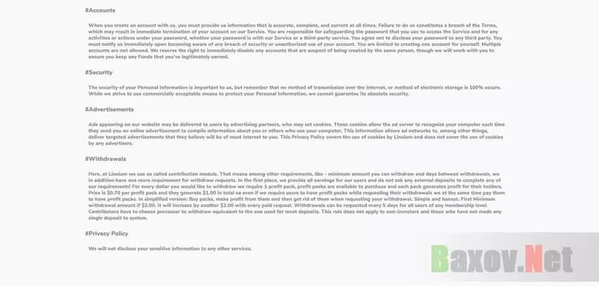 Linxium - сомнительные условия