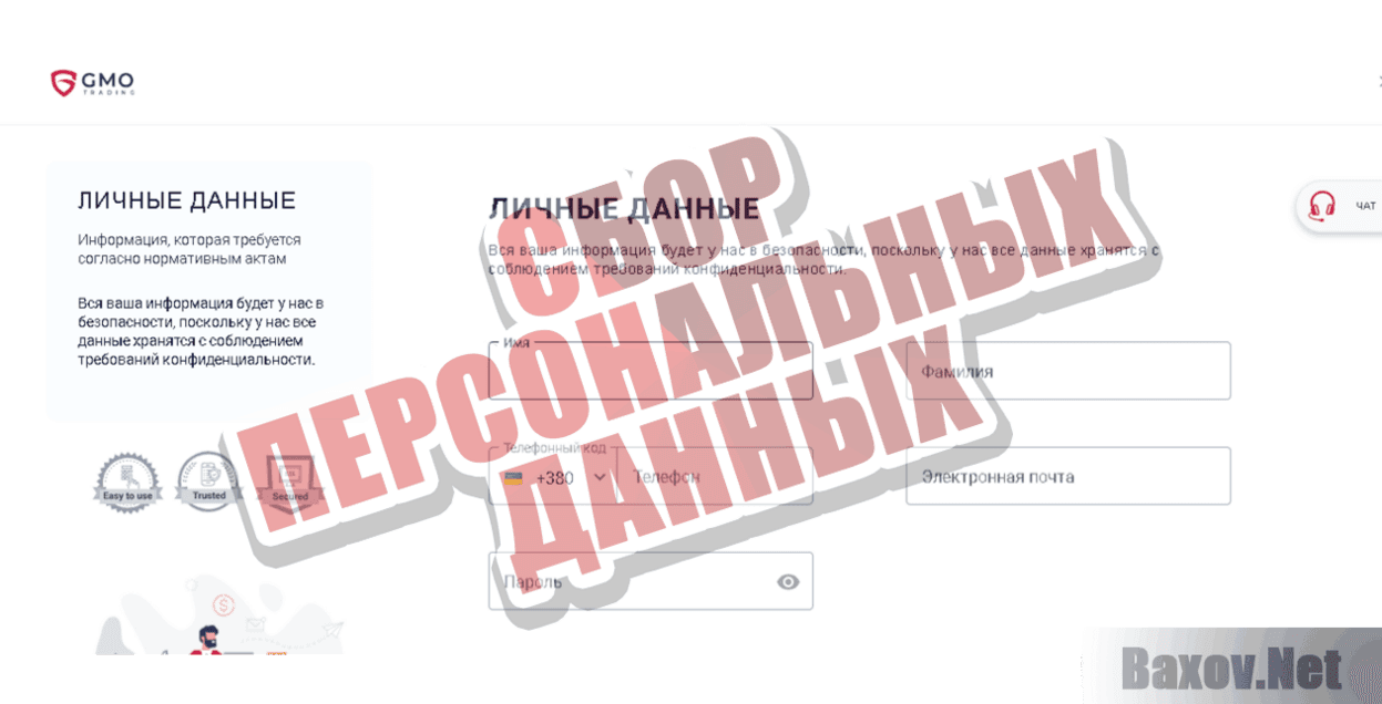 GMOTrading Сбор персональных данных