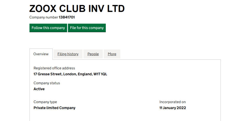 данные о регистрации компании 