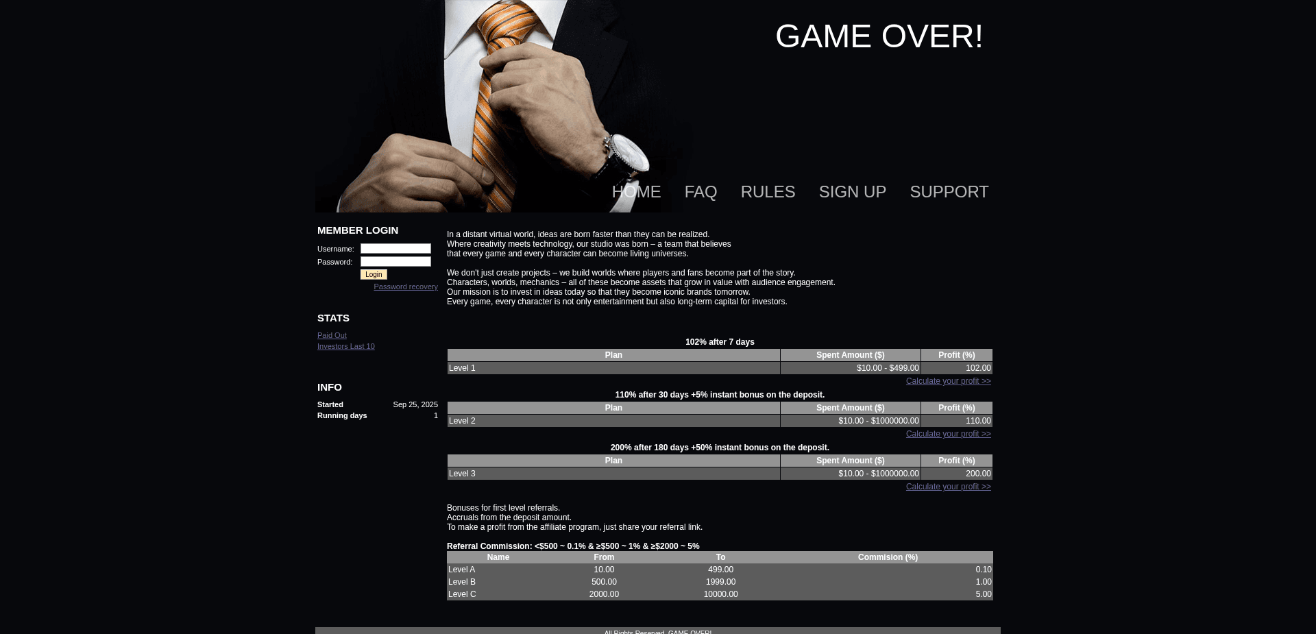 Screenshot for gameover4you.com - 0