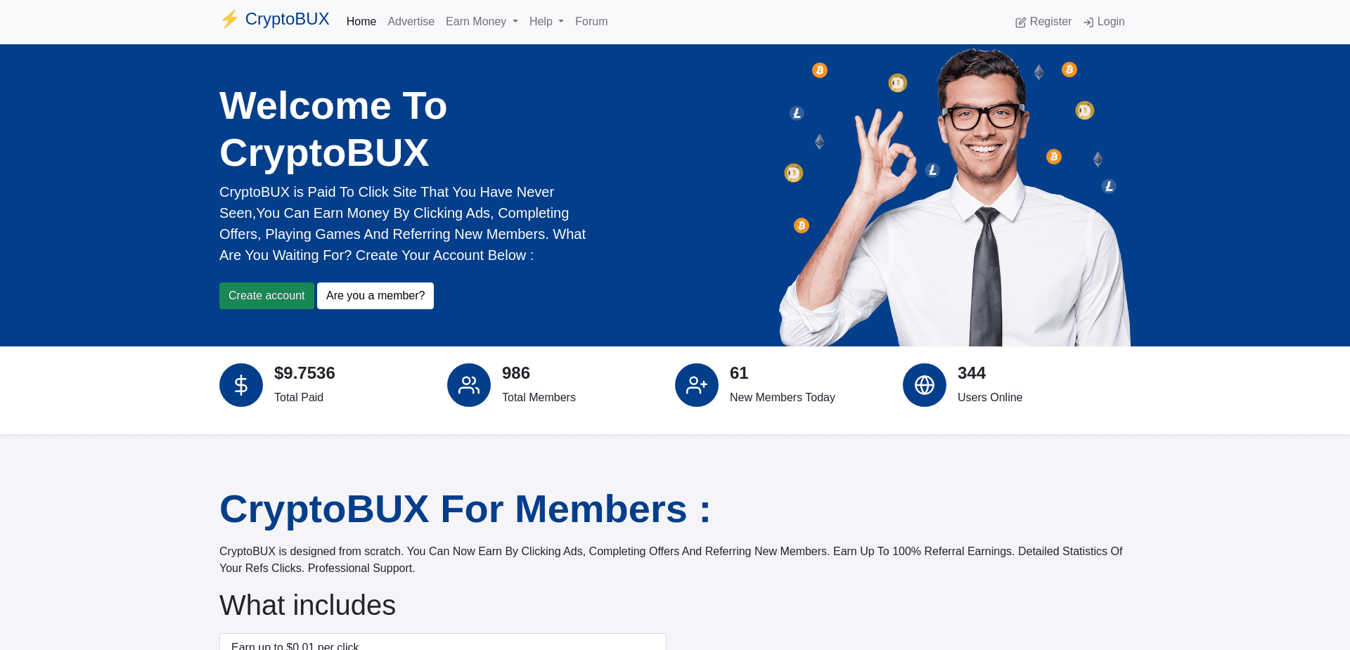 Screenshot for cryptobux.net - 1