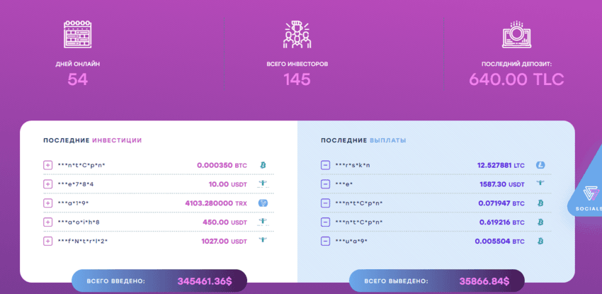 липовая статистика проекта мошенников