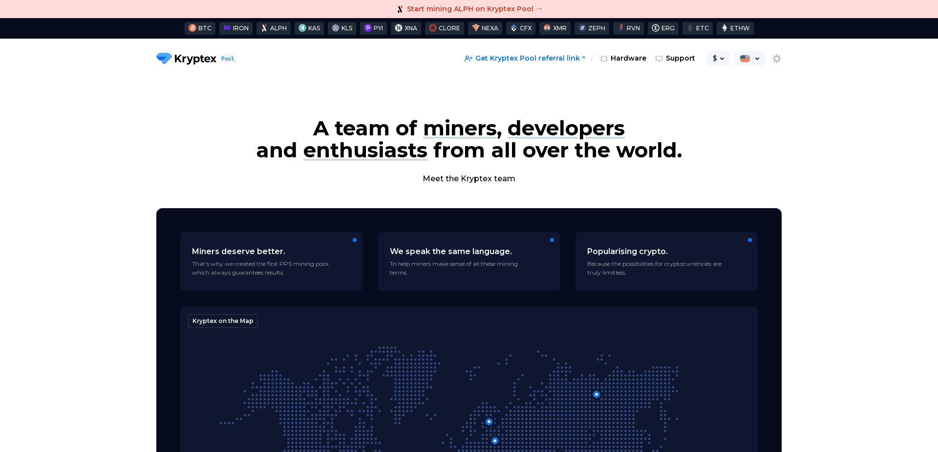 Screenshot for pool.kryptex.com - 0