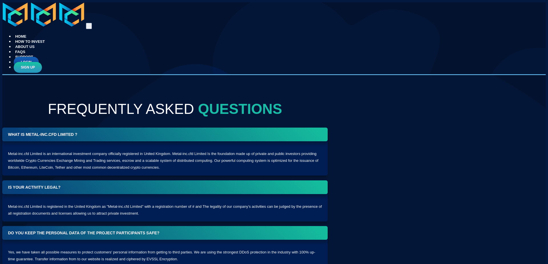 Screenshot for metal-inc.cfd - 3