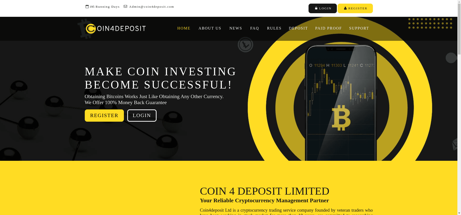 Coin4Deposit отзывы и обзор. Развод, лохотрон или правда. Только честные и правдивые отзывы на Baxov.Net