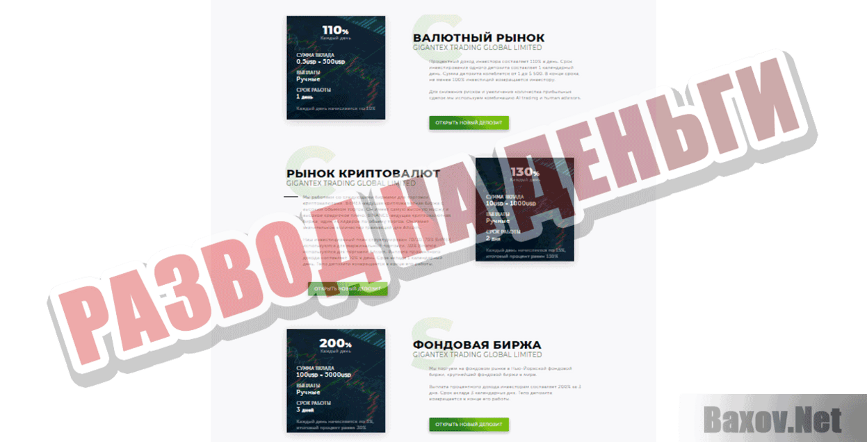 Gigantex Trade Развод на деньги