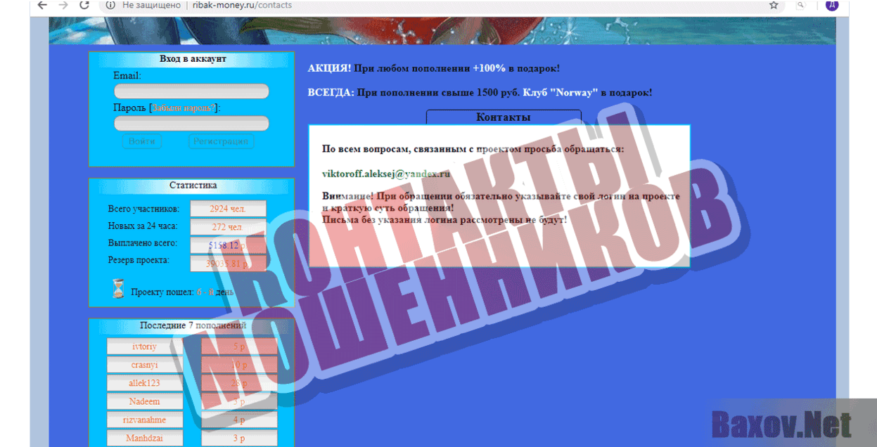 Fishing super stars - Контакты мошенников