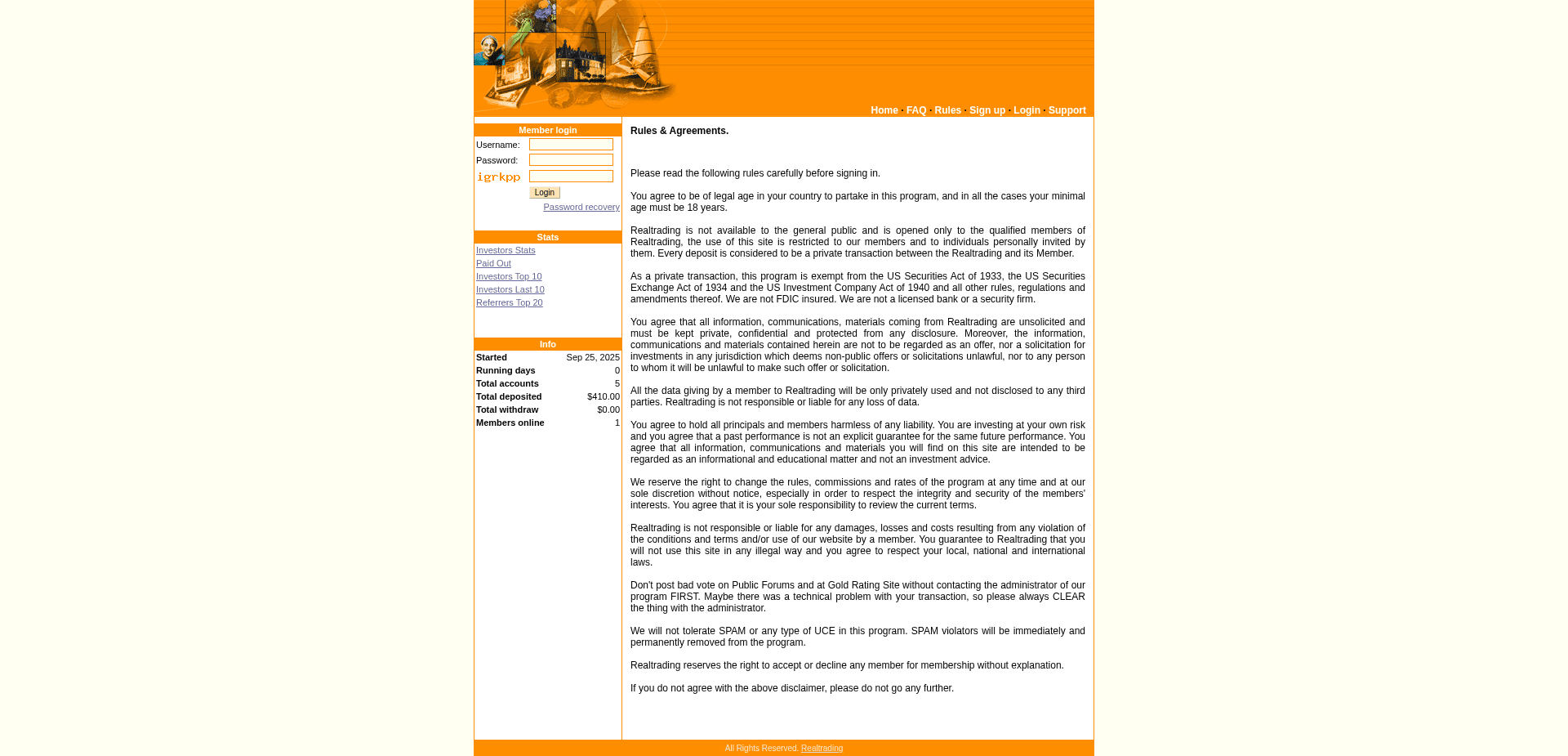 Screenshot for realtrading.org - 2