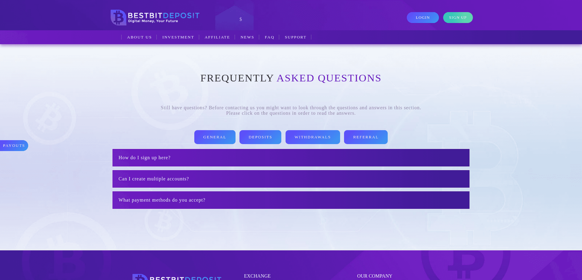 Screenshot for bestbitdeposit.com - 2