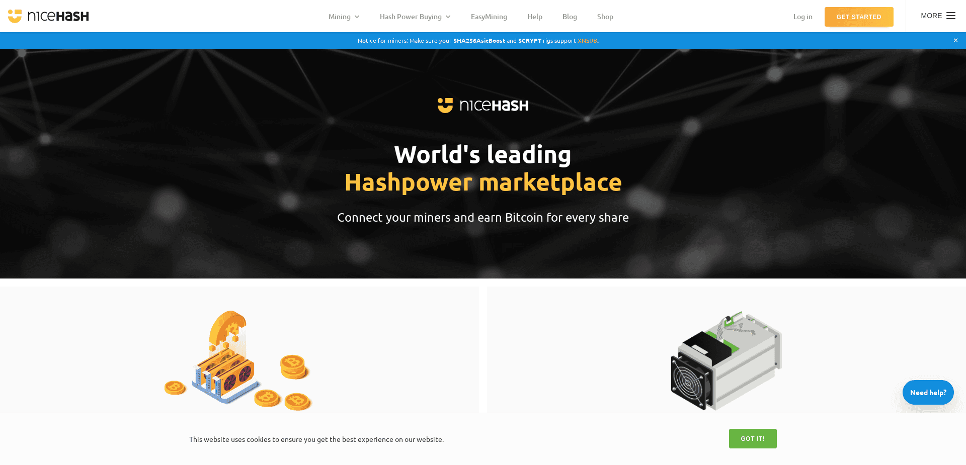 Screenshot for nicehash.com - 1