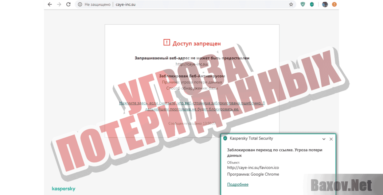 Caye Corporated Inc Угроза потери данных